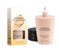 Color Changing Foundation, Face Cover Concealer Cream, Warm Skin Tone Foundation, Moisturizing Liquid Foundation Makeup Base, Waterproof Poreless Foundation SPF15, Pack of 1 (B, 30ML)