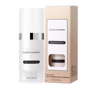 Color Changing Foundation, Hydrating Facial Concealer, Radiant Dewy Finish, Lightweight Liquid Texture, Buildable Smooth Coverage, Ideal for Oily, Dry, Mature and Combination Skin