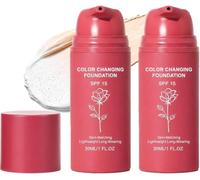 Color Changing Foundation Korean, Colour Changing Foundation, Korean Foundation for Mature Skin, Korean Makeup Full Coverage, Moisturizing Skin, 12+ Hours Natural Hold for All Skin Types