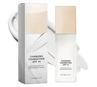 Color Changing Foundation Spf 15, Colour Changing Mature Skin Foundation, Colour Change Foundation, Long Wear Makeup Concealer Foundation for Aging Skin, Matches Fair to Medium Skin Tones (1PC, 30ml)