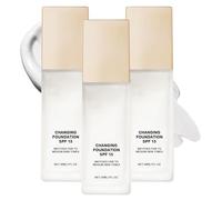 Color Changing Foundation Spf 15, Colour Changing Mature Skin Foundation, Colour Change Foundation, Long Wear Makeup Concealer Foundation for Aging Skin, Matches Fair to Medium Skin Tones (3PCS, 30ml)