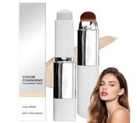 Color Changing Foundation Stick,2-in-1 Concealer Stick & Balm Foundation,Waterproof Concealer S/ticks with Brushes,Moisturizing Double-Ended Concealing S/tick,for All Skin Types#Ivory White