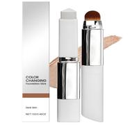 Color Changing Foundation Stick,2-in-1 Concealer Stick & Balm Foundation,Waterproof Concealer St/icks with Brushes,Moisturizing Double-Ended Concealing S/tick,Cream S/tick for All Skin Types#Dark Skin