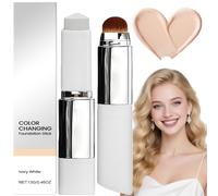 Color Changing Foundation Stick,2-in-1 Dual Ended Concealer Stick & Balm Foundation,Dual-Ended Foun-dation Full Coverage,Cover Cream Stic/k Fo-undation St/ick,Full Coverage Foun-dation(Ivory White)