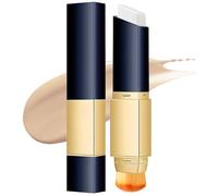 Color Changing Foundation Stick, 2-in-1 Dual Head Cover Cream with Brush, Medium to Full Coverage Dewy Finish, Hydrating Lightweight, Blur Pores Even Skin Tone (Ivory white)