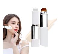 Color Changing Foundation Stick, 2-in-1 Dual Head Cover Cream with Brush, Medium to Full Coverage Dewy Finish, Hydrating Lightweight, Blur Pores Even Skin Tone (White - Ivory White)