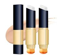 Color Changing Foundation Stick, 2-in-1 Dual Head Cover Cream with Brush, Medium to Full Coverage Dewy Finish, Hydrating Lightweight, Blur Pores Even Skin Tone (Natural color *2)