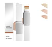 Color Changing Foundation Stick,2 In 1 Foundation Stick With Brush, Korean Dual-Ended Full Coverage With Fine Bristle Brush,Lightweight,Long-Lasting,All Skin Types For Women(Dark-skin)