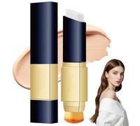 Color Changing Foundation Stick,2-In-1 Foundation Stick with Brush,Waterproof & Long Lasting for All Skin Types,Tinted Moisturizer&Concealer,Full Coverage Foundatio/n for Natural Makeup (Ivory)