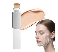 Color Changing Foundation Stick, 2026 New 2 in 1 Concealer Stick, Primer Makeup, Natural Face Makeup For All Skin Types, Korean Korean Makeup White Cover Cream Stick With Brush (2, Natural)