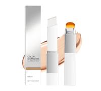 Color Changing Foundation Stick, 3 in 1 White Foundation Stick with Detachable Brush, Korean Makeup Color, Full To Medium Coverage Base Makeup, Suitable for All Skin Types