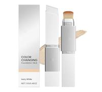 Color-changing foundation stick, concealer foundation, double-ended design, lightweight and moisturizing, waterproof and sweatproof, creates a natural and flawless makeup look.