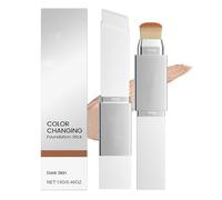 Color-changing foundation stick, concealer foundation, double-ended design, lightweight and moisturizing, waterproof and sweatproof, creates a natural and flawless makeup look.