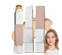 Color Changing Foundation Stick, Korean White Foundation Stick with Brush,Medium to Full Coverage Cream, Hydrating Makeup & Concealer Balm, Travel-Friendly, for All Skin Tones & Mature Skin