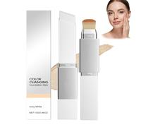Color Changing Foundation Stick，V White Korean Makeup Cover Cream Foundation Stick With Detachable Brush - Full to Medium Coverage Base Makeup,Suitable for All Skin Types, Coverage