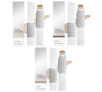 Color Changing Foundation Stick, White Foundation Stick with Brush Head, 2-in-1 Dual Ended Concealer Sticks, Full To Medium Coverage Base Makeup, Korean Makeup Suitable for All Skin Types (3PC All)