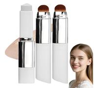 Color Changing Foundation Stick with Detachable Brush, Cover Cream Stick White Korean Foundation Stick, with Brush Head, Full To Medium Coverage Base Makeup, for All Skin Types (2PC-Natural)