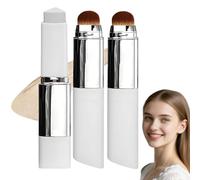 Color Changing Foundation Stick with Detachable Brush, Cover Cream Stick White Korean Foundation Stick, with Brush Head, Full To Medium Coverage Base Makeup, for All Skin Types (2PC-Ivory)