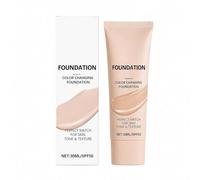 Color Changing Foundation with SPF50 30ml, 24H Long-Wearing Anti-Oxidation, Moisturizing & Lightweight, Non-Cakey, Flawless Coverage for All Skin Tones (1PC)