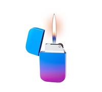 Color-changing grinding wheel open flame grinding wheel lighter, mini ultra-thin portable lighter, refillable butane lighter suitable for home kitchen and outdoor, men's gift (without gas)(Color:AA)