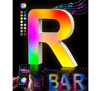 Color Changing LED Letter - Personalized Initial Light Up Alphabet for Custom Name Décor, Christmas, Valentine, Wedding, Kids Room - Letter R