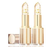 Color Changing Lipstick, Transparente Transferproof Gold Crystal Color Changing Lip Stick, Long Lasting 24 Hours Moisturizing Glossy Shine Lip Gloss, Deep Nourishment (2Pcs)