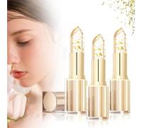 Color Changing Lipstick, Transparente Transferproof Gold Foil Color Changing Lip Balm for Women, Long Lasting 24 Hours Tinted Moisturizing Glossy Shine Lip Gloss, Deep Nourishment (3)