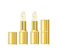 Color Changing Lipstick with Gold Flakes - Clear Lipstick That Changes to Your Lip Color, 24 Hours Long Lasting Moisturizing Glossy Shine Lip Gloss, Perfect for Daily Use, Party, Date, Women (2pcs)
