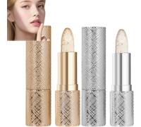 Color Changing Lipstick with Gold Flakes, Transferproof Lip Balm, Clear Long Lasting 24H Moisturizing Glossy Shine, Hyaluronic Acid Nourishing Lip Plumper Gloss for Women (2)
