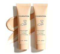 Color Changing Liquid Foundation SPF 50, Instantly Self-Adapts to Your Skin Tone, Buildable Light to Medium Coverage, Long-Wear Natural Dewy Finish, 30ml (2pcs)
