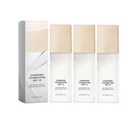 Color Changing Magic Foundation, 2025 Upgrade Color Changing Foundation- Mature Skin Liquid Makeup, All Day Flawless Warm Skin Tone Bb Cream Makeup Base Concealer, Lightweight & All-Day Wear (3Pc)