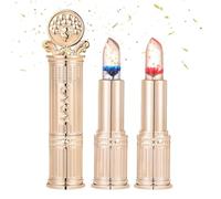 Color Changing Moisturizing Lipstick, Transparente Transferproof Gold Crystal Color Changing Lip Stick for Women, Long Lasting 24 Hours Tinted Moisturizing Glossy Shine Lip Gloss(#A+#b)