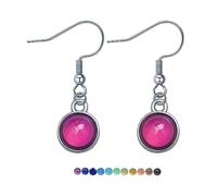 Color Changing Mood Hook Earrings with Opal Stone Temperature Sensitive Drop Dangle Jewelry Lightweight French Hook for Women Gifts