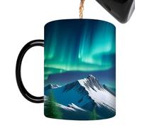 Color Changing Mug | 350ml Northern Light Heat Change Mug | Ceramic Cups Drinking Kitchen Home Birthday Coworkers Best Friend Family Halloween Christmas Cafe