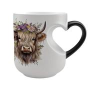 Color-Changing Mug 400ml Ceramic Cow Heart Handle Cup