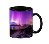 Color Changing Mug, Aurora Borealis Design Ceramic Mug 350ml, Lightweight Morning Coffee Mug, Heat Changing Reveal Mug, Status Enhancing Charm Mugs
