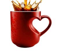 Color Changing Mug, Ceramic Coffee Mug, 325ml Heart Shape Tea Cup | Ceramic Funny Coffee Mugs with Handle for Couples Break Travel Party Evening Morning Work Kitchen Home