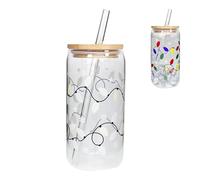 Color Changing Mug, Color Changing Water Cup, Cute Glass Bottle, with Lid Straw for Hot Chocolate Iced Coffee Milk Beer Cocktails Cold Water Drinking