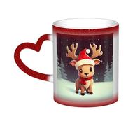 Color Changing Mug In The Sky Ceramic Coffee Mug 13 oz Heat Sensitive Drinking Cup Birthday Gift for Women Men Magic Tea Cup Cute Christmas Reindeer Porcelain Mugs Unique Gift