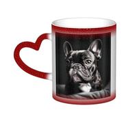 Color Changing Mug In The Sky Ceramic Coffee Mug 13 oz Heat Sensitive Drinking Cup Birthday Gift for Women Men Magic Tea Cup French Bulldog Porcelain Mugs Unique Gift