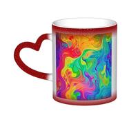 Color Changing Mug In The Sky Ceramic Coffee Mug 13 oz Heat Sensitive Drinking Cup Birthday Gift for Women Men Magic Tea Cup Rainbow Color Abstract Porcelain Mugs Unique Gift