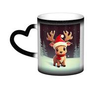 Color Changing Mug In The Sky Ceramic Coffee Mug 13 oz Heat Sensitive Drinking Cup Birthday Gift for Women Men Magic Tea Cup Cute Christmas Reindeer Porcelain Mugs Unique Gift
