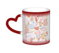 Color Changing Mug In The Sky Ceramic Coffee Mug 13 oz Heat Sensitive Drinking Cup Birthday Gift for Women Men Magic Tea Cup Coral Reef Porcelain Mugs Unique Gift