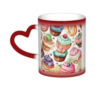 Color Changing Mug In The Sky Ceramic Coffee Mug 13 oz Heat Sensitive Drinking Cup Birthday Gift for Women Men Magic Tea Cup Cupcakes Donuts Muffins Sugar Porcelain Mugs Unique Gift