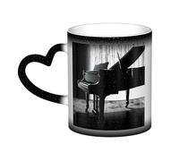 Color Changing Mug In The Sky Ceramic Coffee Mug 13 oz Heat Sensitive Drinking Cup Birthday Gift for Women Men Magic Tea Cup Piano Porcelain Mugs Unique Gift