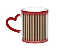 Color Changing Mug In The Sky Ceramic Coffee Mug 13 oz Heat Sensitive Drinking Cup Birthday Gift for Women Men Magic Tea Cup Brown Stripe Porcelain Mugs Unique Gift