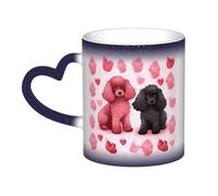 Color Changing Mug In The Sky Ceramic Coffee Mug 13 oz Heat Sensitive Drinking Cup Birthday Gift for Women Men Magic Tea Cup Poodles Dogs Porcelain Mugs Unique Gift