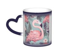 Color Changing Mug In The Sky Ceramic Coffee Mug 13 oz Heat Sensitive Drinking Cup Birthday Gift for Women Men Magic Tea Cup Flamingo Porcelain Mugs Unique Gift