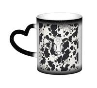 Color Changing Mug In The Sky Ceramic Coffee Mug 13 oz Heat Sensitive Drinking Cup Birthday Gift for Women Men Magic Tea Cup Black And White Cow Porcelain Mugs Unique Gift