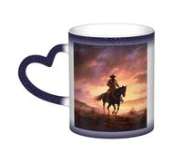 Color Changing Mug In The Sky Ceramic Coffee Mug 13 oz Heat Sensitive Drinking Cup Birthday Gift for Women Men Magic Tea Cup Cowboy West Porcelain Mugs Unique Gift